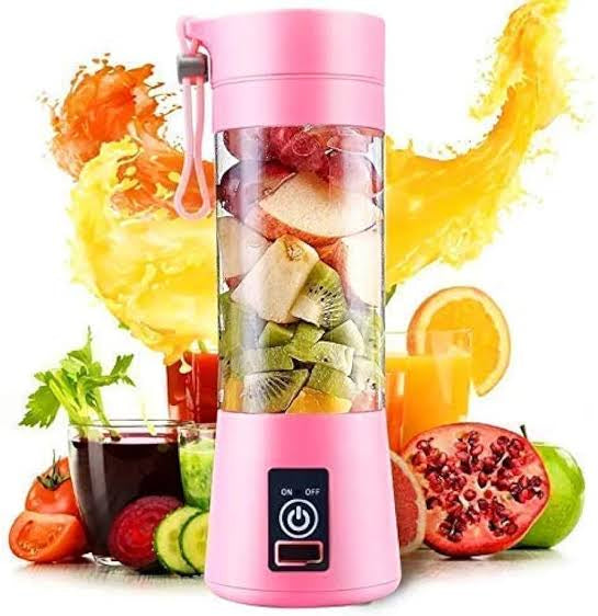 6 Blades Electric Blender Mini Portable Juicer Usb Rechargeable 380ml (random Color)